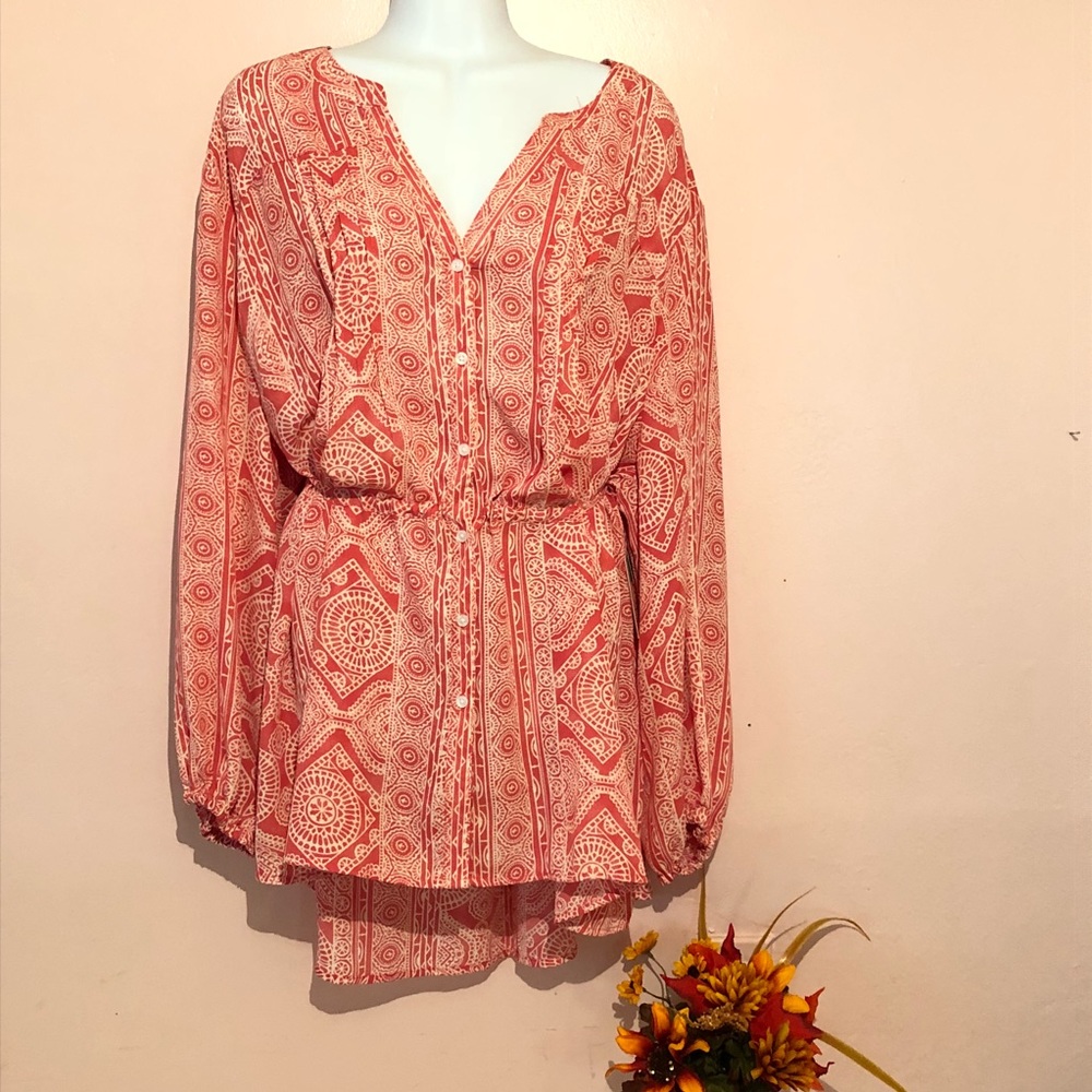 TERRA & SKY Womens Button Down Shirt Sz 2X